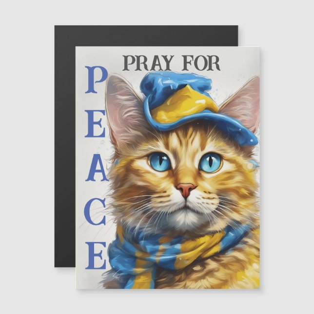 Bonito Gato Amarelo com Olhos Azuis - ucrânia (Frente/Verso)