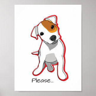 Bonito Jack Russell Poster com sotaque vermelho