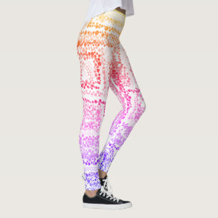 Bonito Leggings cor-de-rosa-amarelo