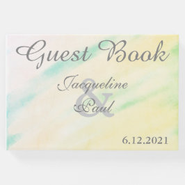 Bonito Livro Convidado de Casamento de Cores de Ág