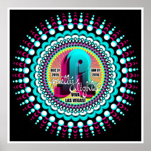 Bonito luzes NYE Poster Las Vegas 2015