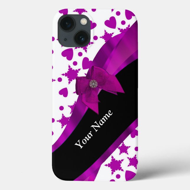 Bonito magenta personalizada, com formato feminino (Verso)