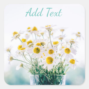 Bonito margaridas nos adesivos personalizados do V