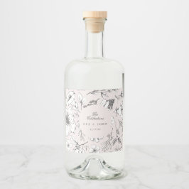 Bonito Monograma Floral Rosa, Casado Escrito