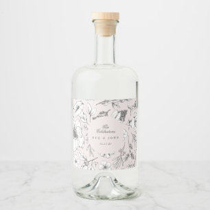 Bonito Monograma Floral Rosa, Casado Escrito