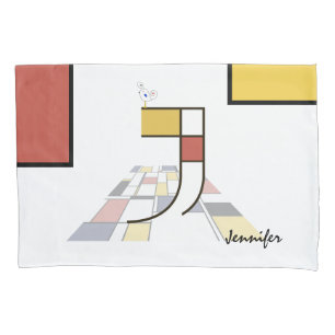 Bonito Neoplasticismo Monograma de Arte. Letra J