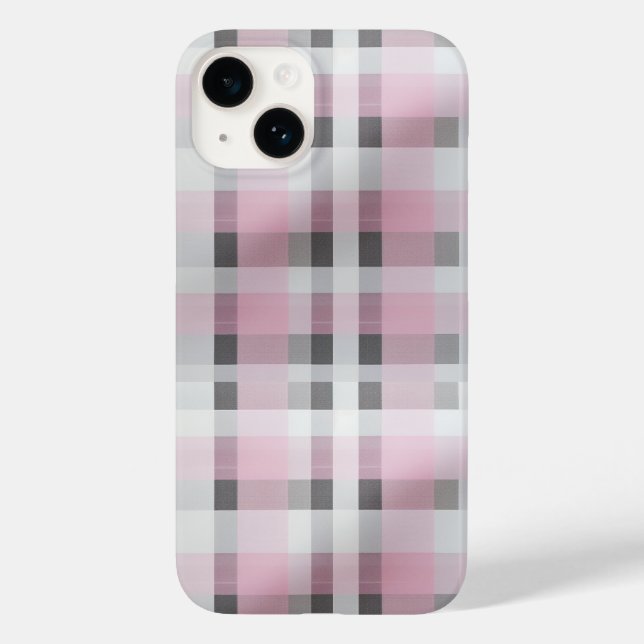 Bonito no padrão de Xadrez rosa - Trendy Tartan (Verso)