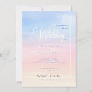 Bonito Nuvens de Pastel e Convite para Casamento C