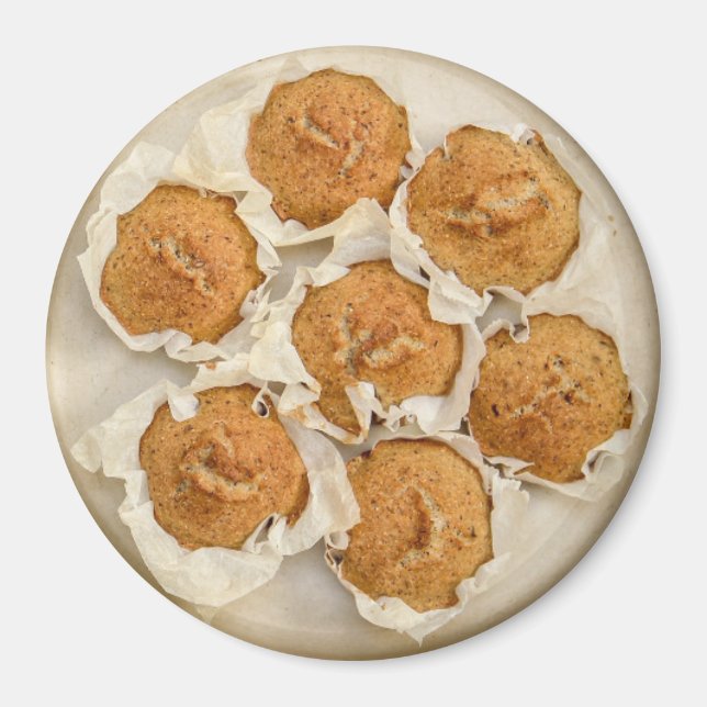 Bonito panela de muffins, íman de cozinha comida (Frente)