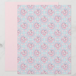 Bonito Pastel Kawaii Bunny Dot Mandala Art Fans