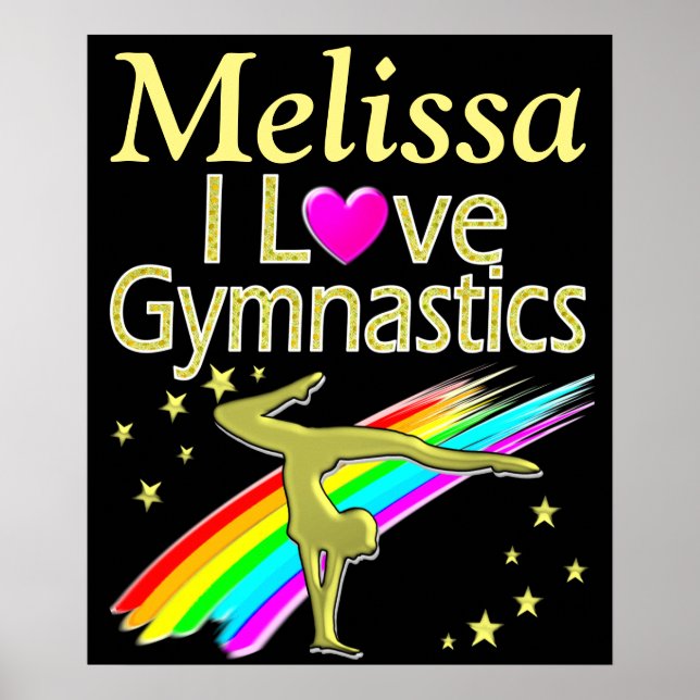 BONITO PERSONALIZADO EU AMO A POSTER GINÁSTICA (Frente)