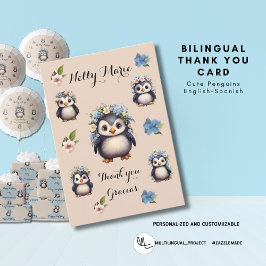 Bonito Pinguins Obrigado Cartão Gracias