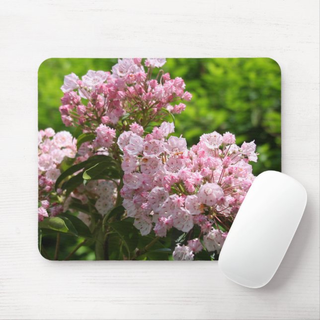 Bonito Pink Mountain Laurel Flowers Mouse Pad (Com mouse)