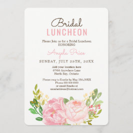 Bonito Pink Peony Bridal Lunchey Convites
