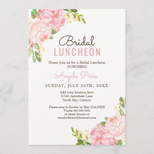 Bonito Pink Peony Bridal Lunchey Convites