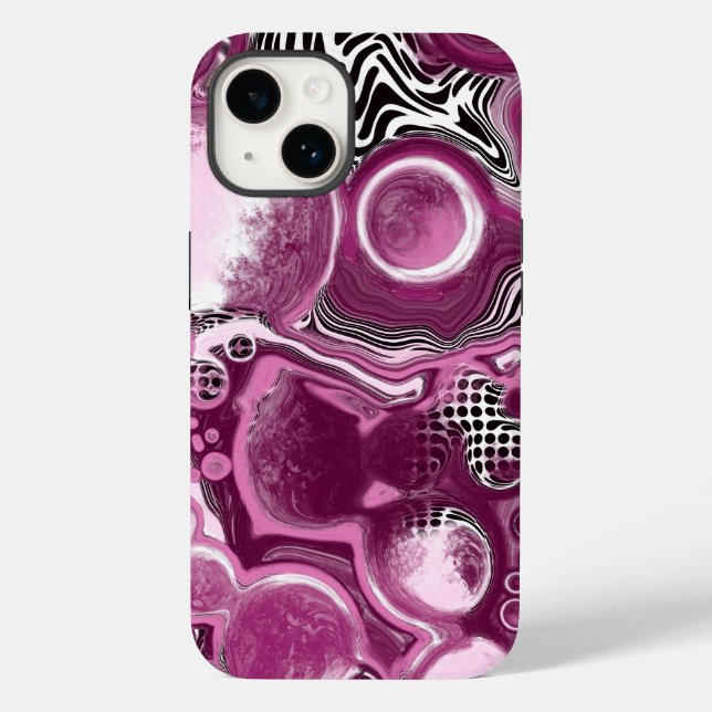 Bonito pintura digital cor-de-rosa magenta (Verso)