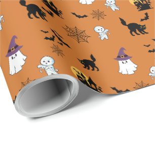 Bonito presente de Halloween Papel de embrulho de