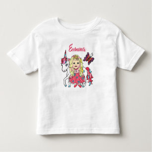 Bonito Princesa e Camisa Personalizada do Unicórni