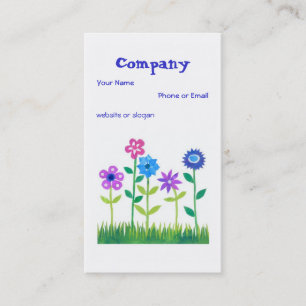 Bonito rosa, azul, Cartão de visita de flores Mauv