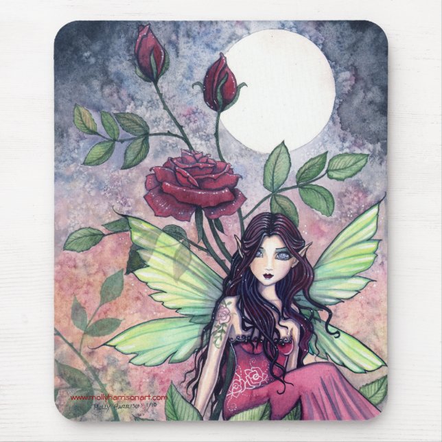 Bonito Rosa Gothic Mousepad de Molly Harrison (Frente)