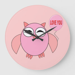 Bonito Rosa Te Ama O Seu Relógio De Parede