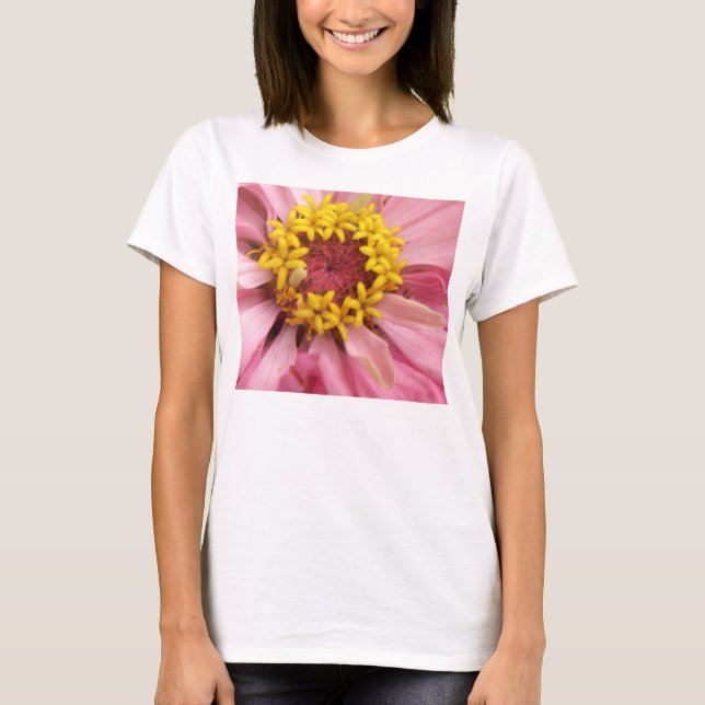 Bonito Rosa Zinnia Damas T Camisa (Frente)