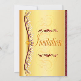 Bonito roxo e branco em ouro Convite