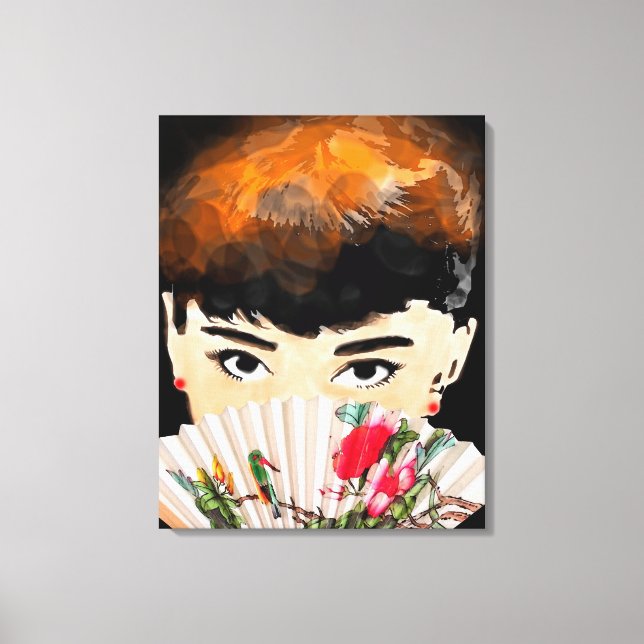 BONITO SENHORA GRANDE OLHOS CANVAS IMPRESSÃO (Frente)