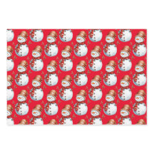 Bonito Snowman e Padrão de Aquarela da Árvore de N