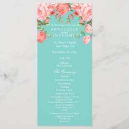Bonito Teal e Coral Floral Design - Programa