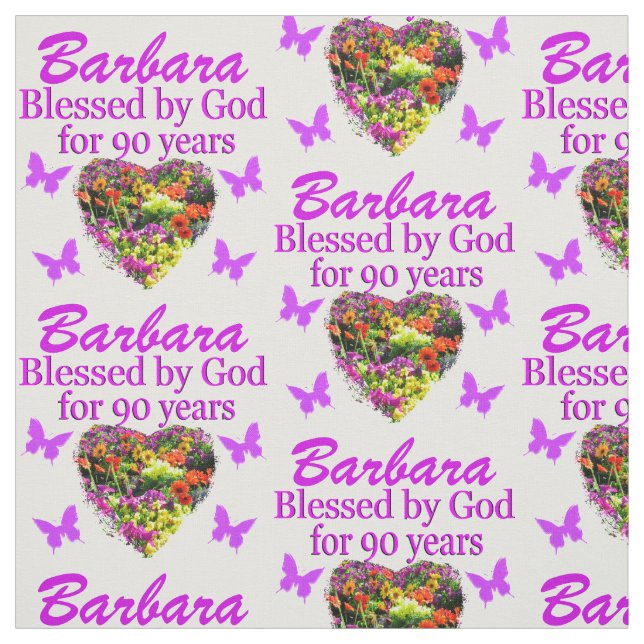 BONITO TECIDO DE ANIVERSÁRIO DE 90 FLORAL PERSONAL (Modelo)