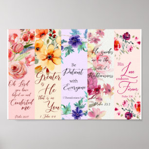 Bonito tema floral Livros cristãos Poster