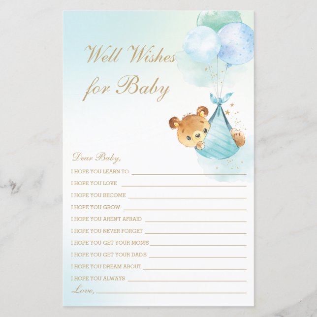 Bonito Urso Balões de Urso Bonito Bem Deseja Chá d (Frente)