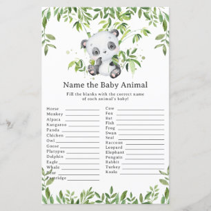 Bonito Urso de Panda Verde Nome Bebê Jogo Animal