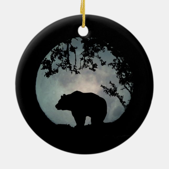 Bonito Urso e Enfeites de natal de Lua (Traseira)