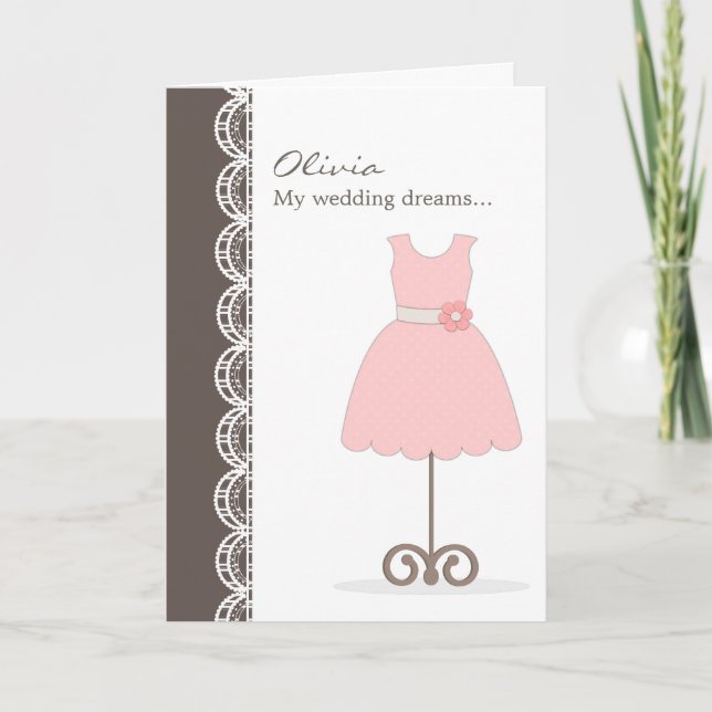 Bonito Vestido Rosa Você Será Minha Flor? Cartão (Frente)