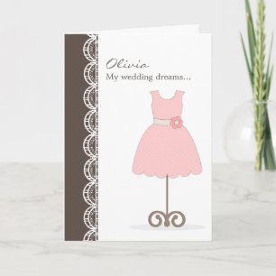 Bonito Vestido Rosa Você Será Minha Flor? Cartão