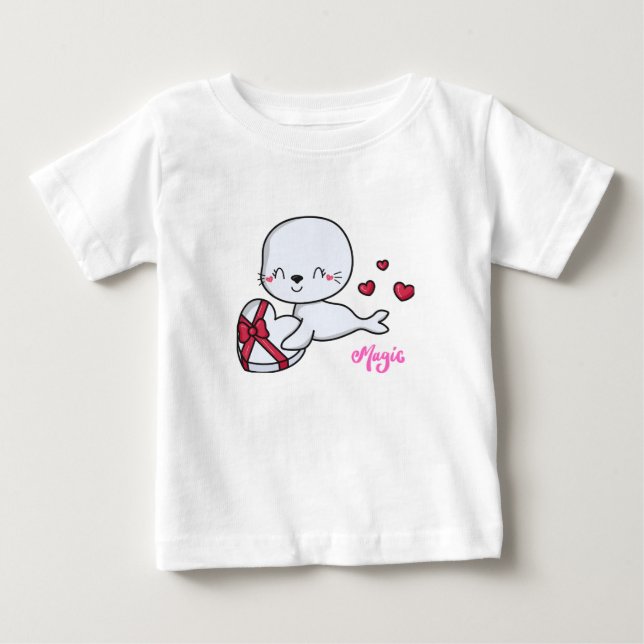 Bonito Whimsy - Adorável Design de Camisa de Bebê (Frente)