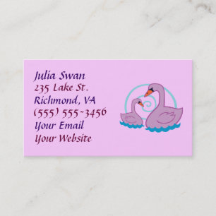 Bonitos Cartões de visitas de Swan Roxo