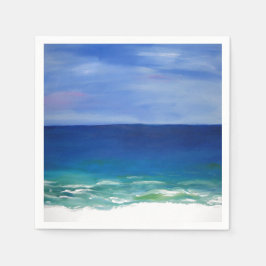 Bonitos guardanapos de papel costeiro de praia