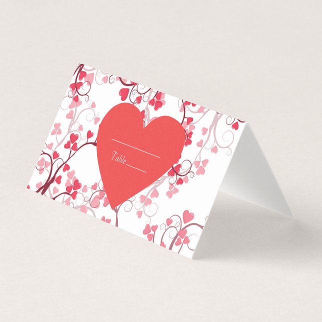 Bonitos números de mesas de corações (Frente)