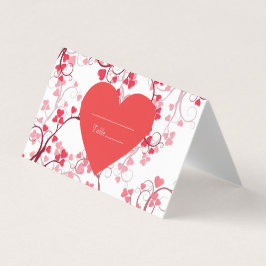 Bonitos números de mesas de corações