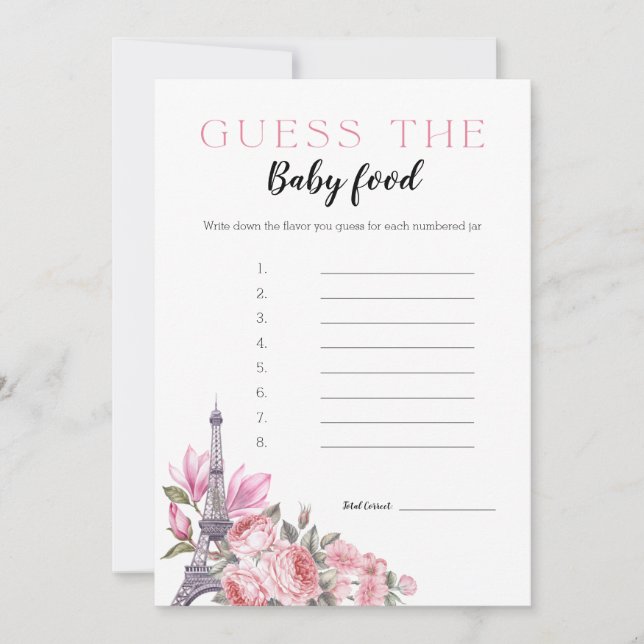 Bonjour Bebe | Adivinha O Cartão De Jogo Da Comida (Frente)