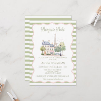 Bonjour Bebe Paris Convite para Chá de fraldas Fra