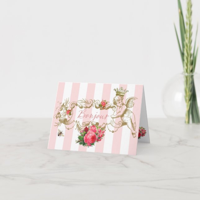 Bonjour, Cartão de Nota de Inscrição Francesa (Frente)
