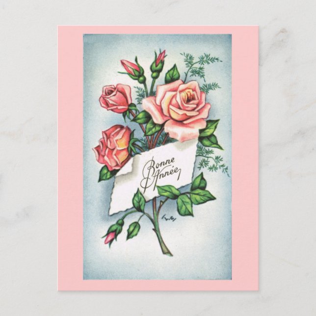 Bonne Annee, cartão francês do ano novo (Frente)