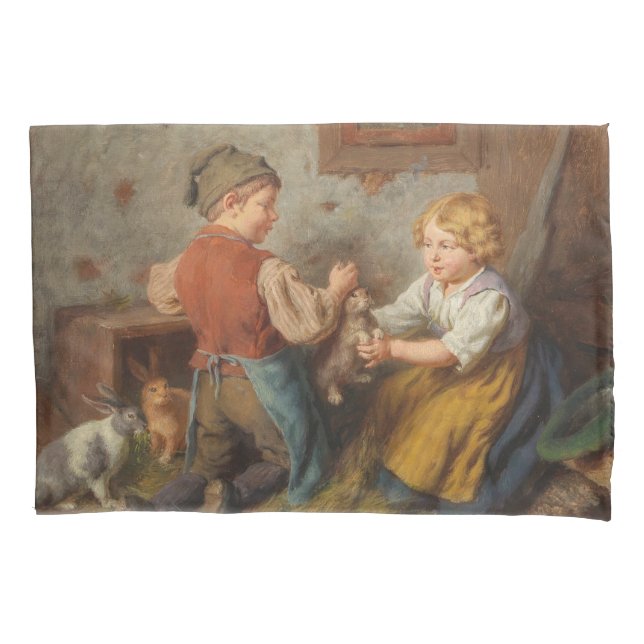 Bons Amigos (Jovens Brincando Com Coelho De Pet) (Frente-Esquerda)