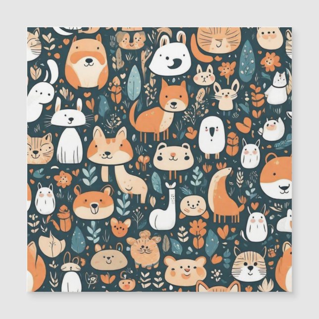 Bons animais divertem-se com decor design verde (Frente)