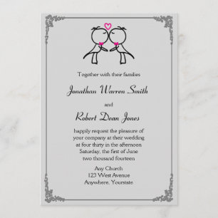 Bons Grupos Beijando Convite para Casamento de Gay