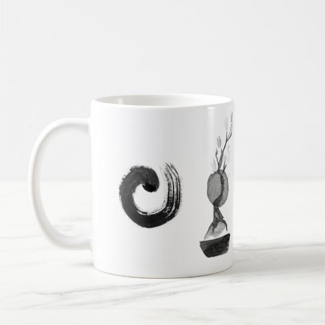 Bonsai com Enso, bule e xícara (Esquerda)